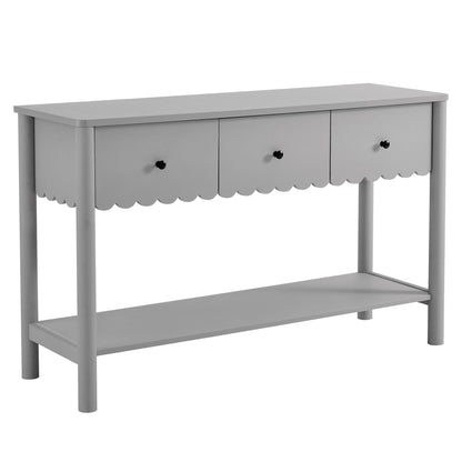 Emmeline 3-Drawer Scalloped Console Table gray finish by Modway for HouseOfZazla on Tampa Home & Garden Store