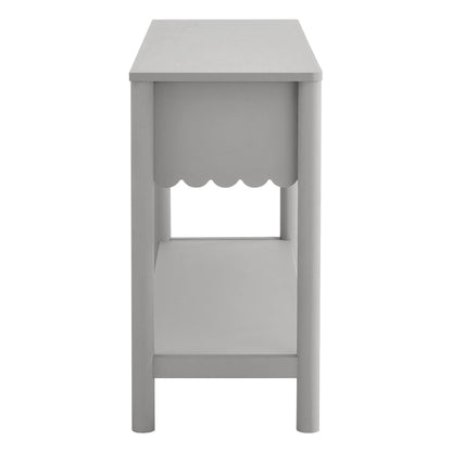 Emmeline 3-Drawer Scalloped Console Table by Modway, gray finish for the living room on Tampa Home & Garden Store