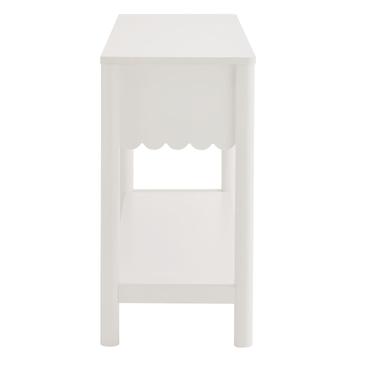 Emmeline 3-Drawer Scalloped Console Table white finish by Modway for living room on Tampa Home & Garden Store