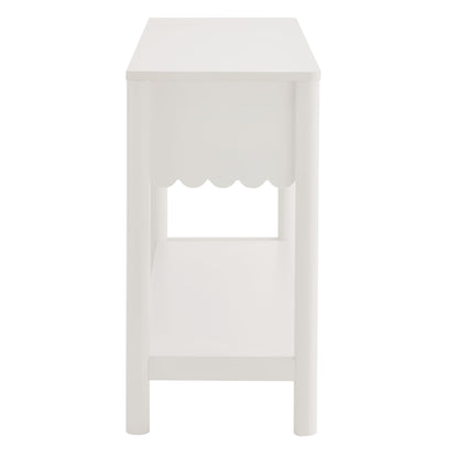 Emmeline 3-Drawer Scalloped Console Table white finish by Modway for living room on Tampa Home & Garden Store