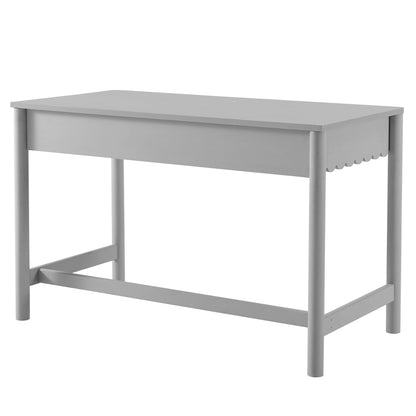 Emmeline 1-Drawer Scallop Writing Desk gray finish with scalloped apron by Modway on Tampa Home & Garden Store