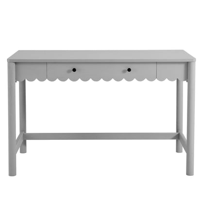 Emmeline 1-Drawer Scallop Writing Desk gray finish with scalloped apron by Modway on Tampa Home & Garden Store