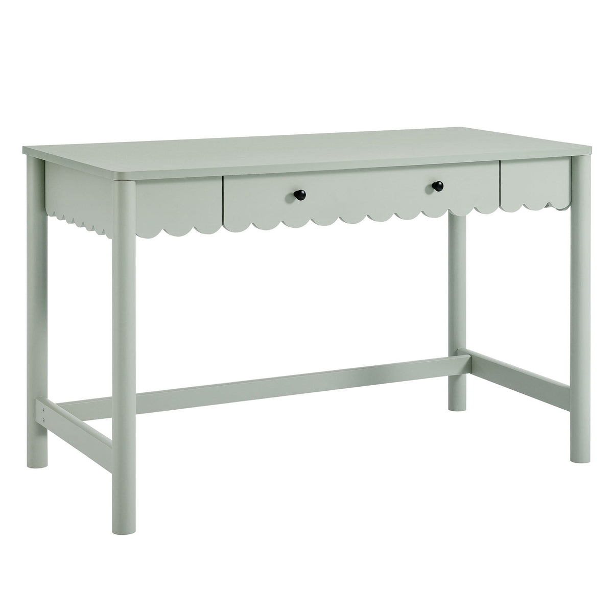 Emmeline 1-Drawer Scallop Writing Desk by Modway in mint green with scalloped apron knobs on Tampa Home & Garden Store