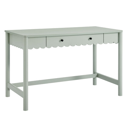 Emmeline 1-Drawer Scallop Writing Desk by Modway in mint green with scalloped apron knobs on Tampa Home & Garden Store