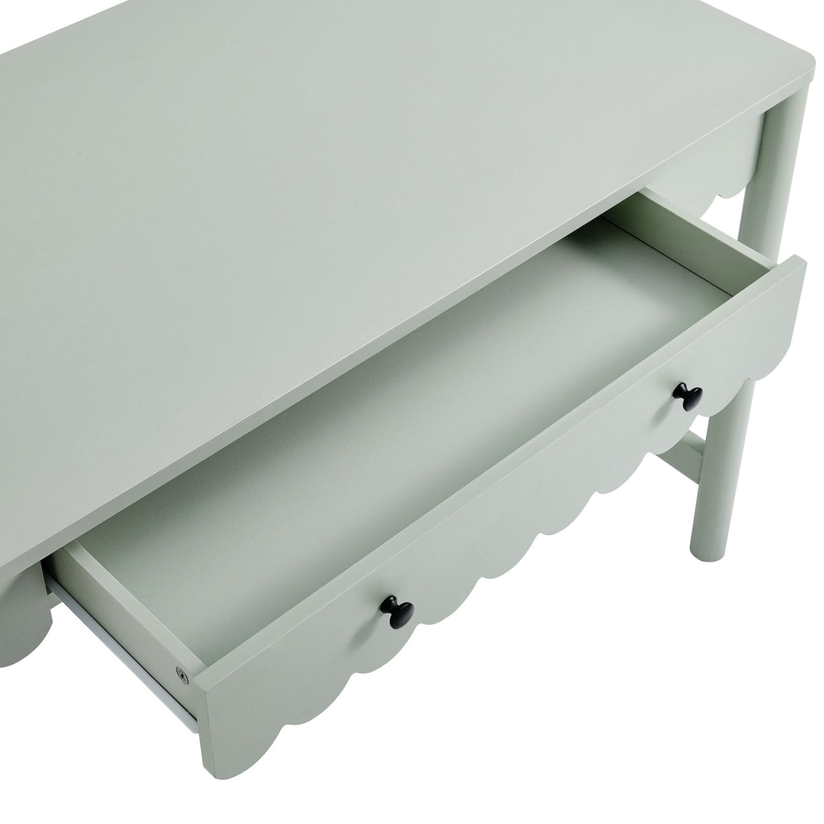 Emmeline 1-Drawer Scallop Writing Desk in sage green by Modway, elegant office desk on Tampa Home & Garden Store