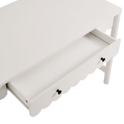 Emmeline 1-Drawer Scallop Writing Desk white with black knobs Modway on Tampa Home & Garden Store