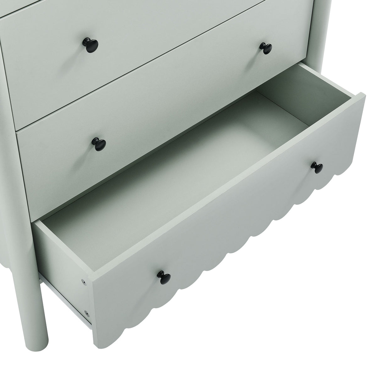 Emmeline Scalloped 5-Drawer Chest Modway gray dresser with scalloped edge on Tampa Home & Garden Store