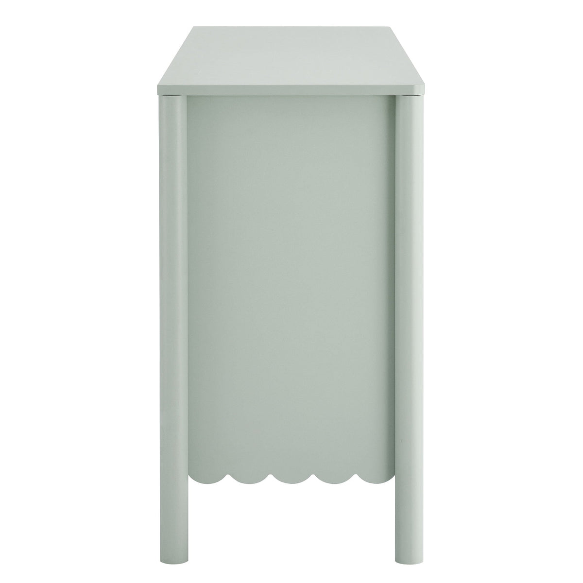 Emmeline Scalloped 6-Drawer Dresser sage green with scalloped skirt and tapered legs Modway on Tampa Home & Garden Store