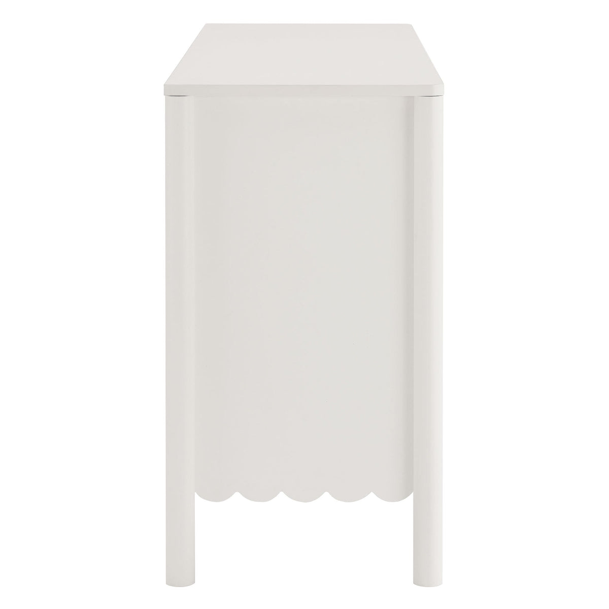 Emmeline Scalloped 6-Drawer Dresser by Modway, white finish with scalloped base on Tampa Home & Garden Store