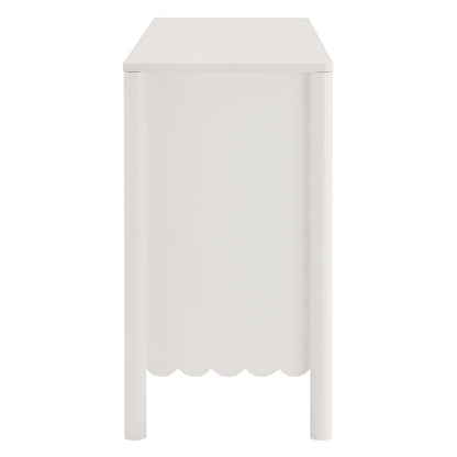 Emmeline Scalloped 6-Drawer Dresser by Modway, white finish with scalloped base on Tampa Home & Garden Store