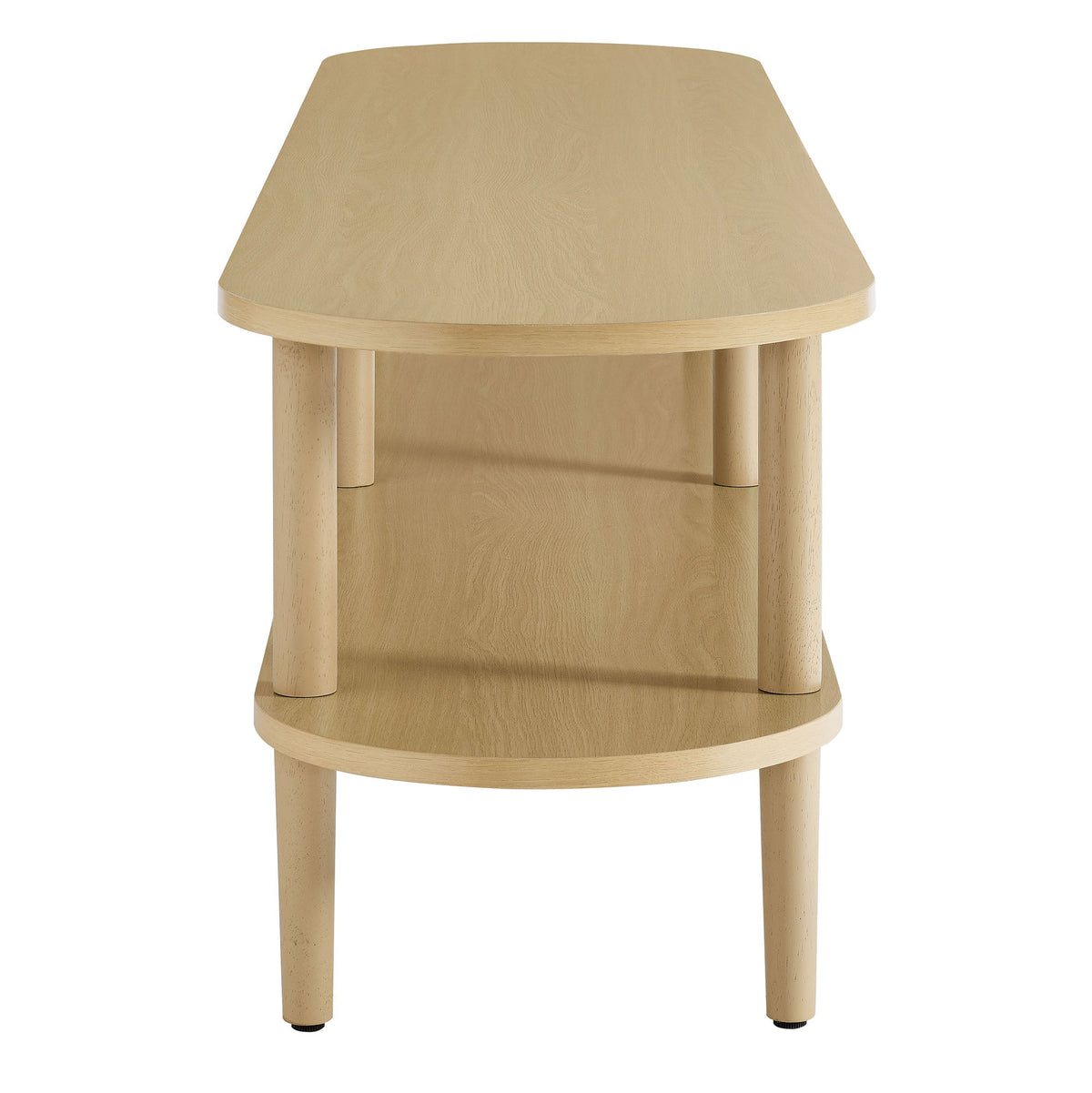 Torus Oval Wood TV Stand by Modway, light oak finish with rounded top and cylindrical legs on Tampa Home & Garden Store