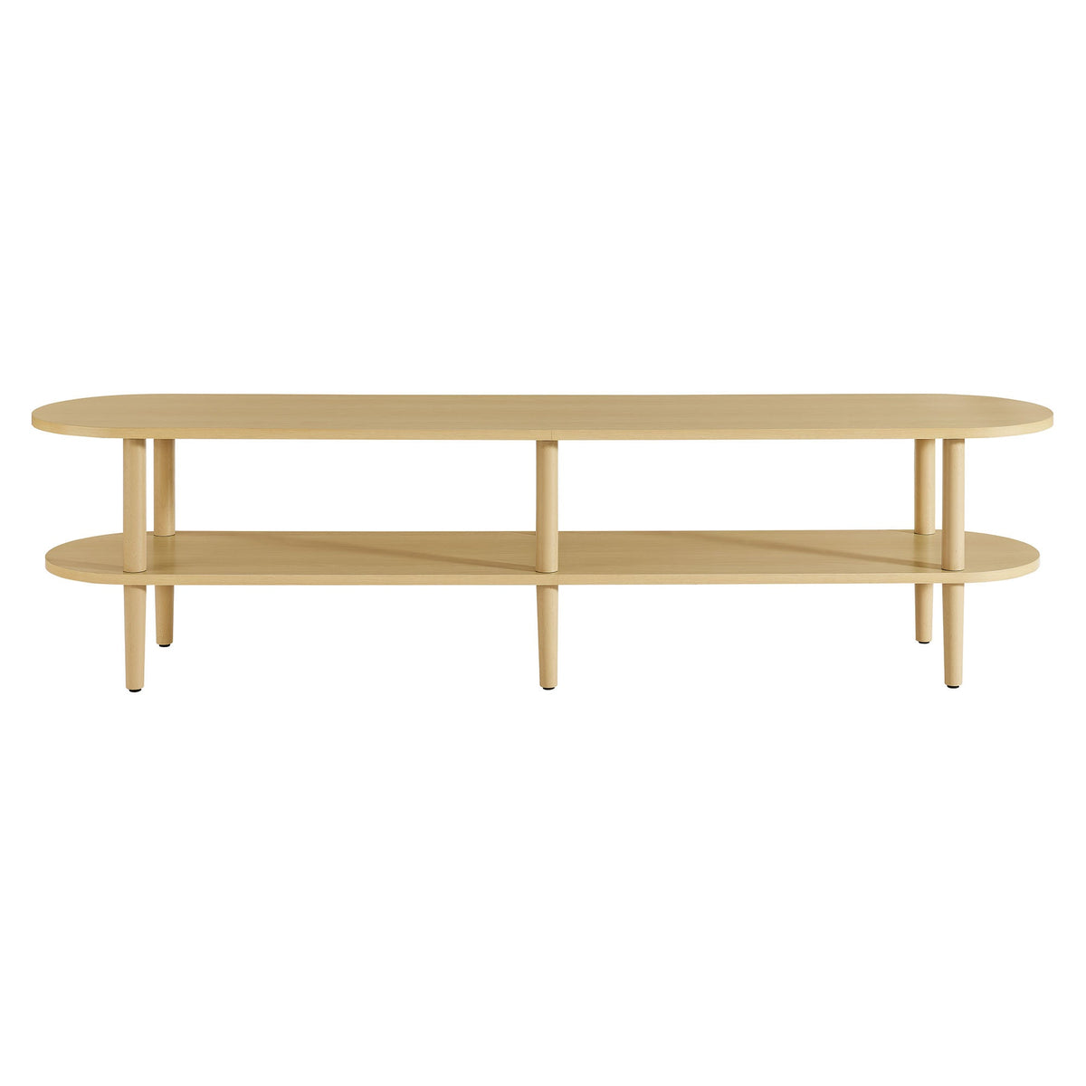 Torus Oval Wood TV Stand by Modway, natural wood finish, three-tier oval shelves on Tampa Home & Garden Store