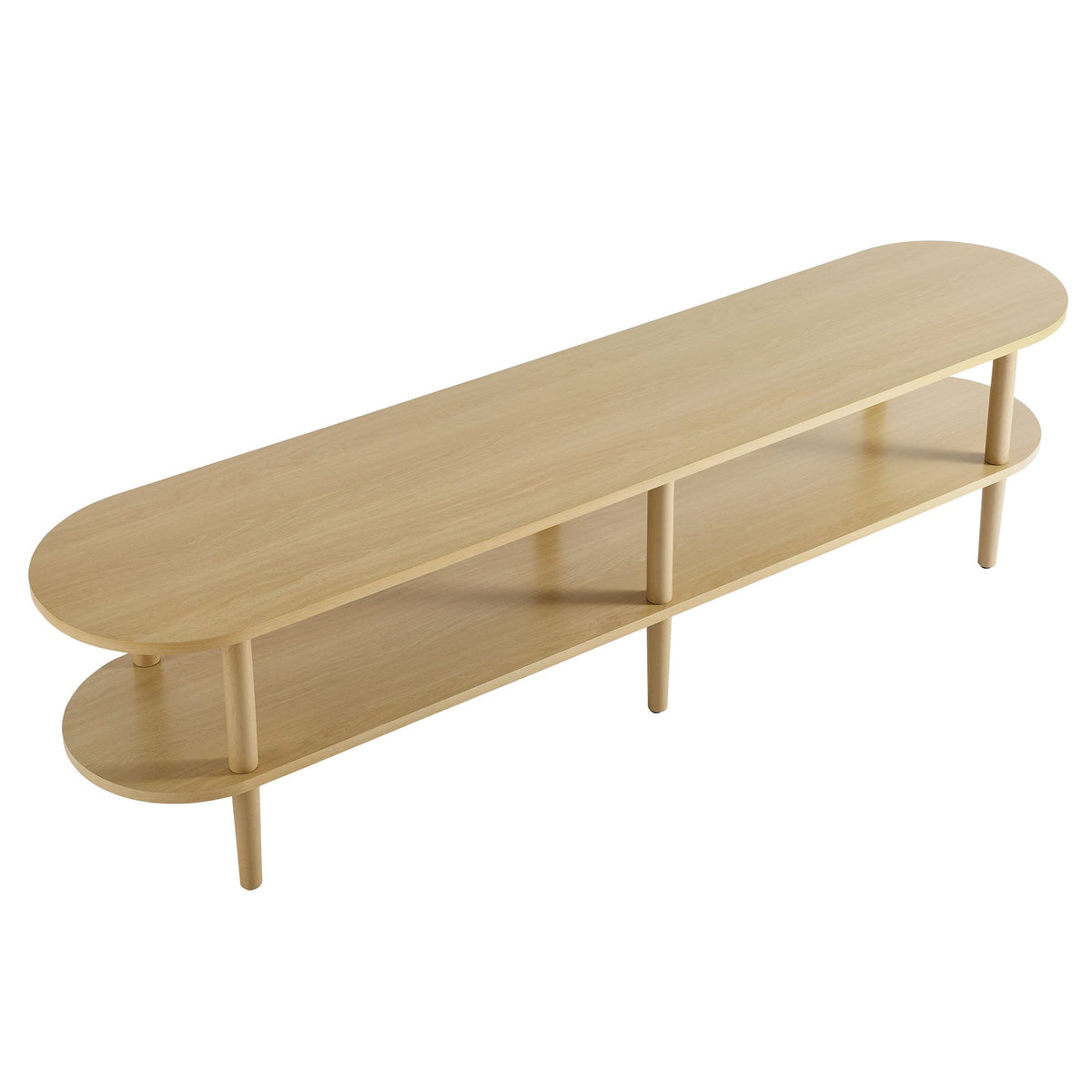 Torus Oval Wood TV Stand by Modway, light oak finish, rounded edges, living room furniture on Tampa Home & Garden Store