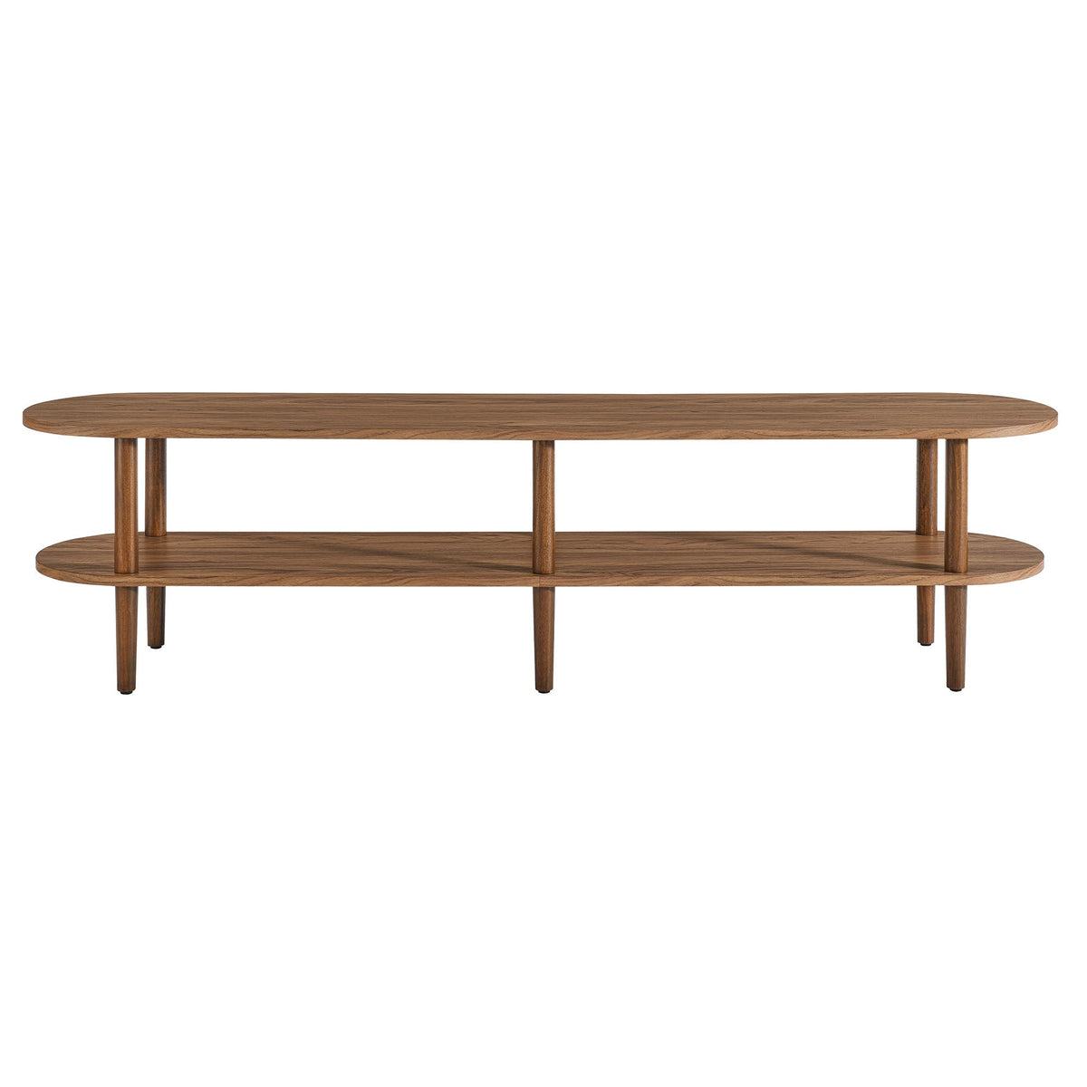 Torus Oval Wood TV Stand walnut finish by HouseOfZazla for living room furniture on Tampa Home & Garden Store