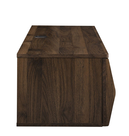 Vaughn 64in wall mount TV stand top panel in dark wood finish with cable grommet on Tampa Home & Garden Store