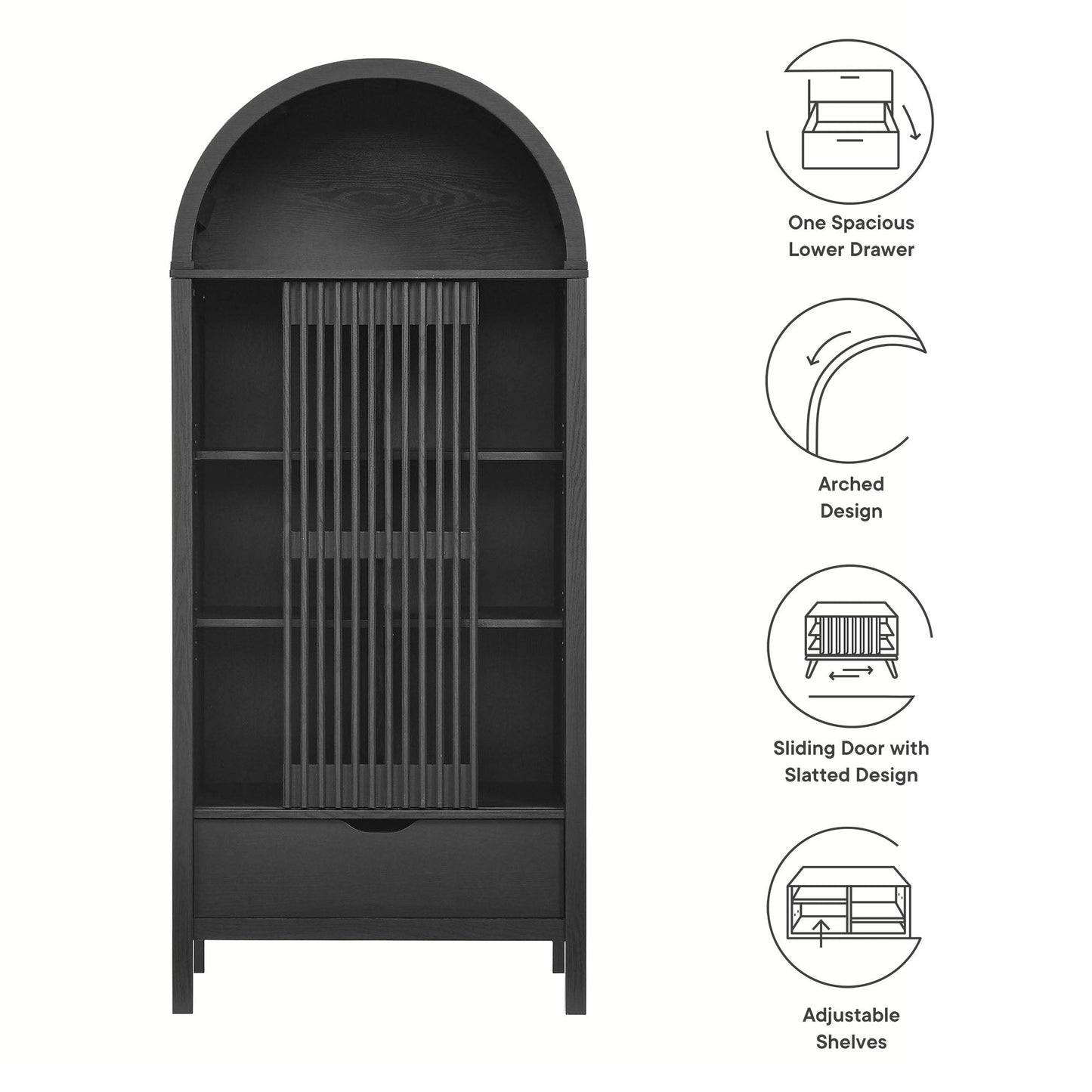 Modway Vaughn Cabinet for Display and Home Use