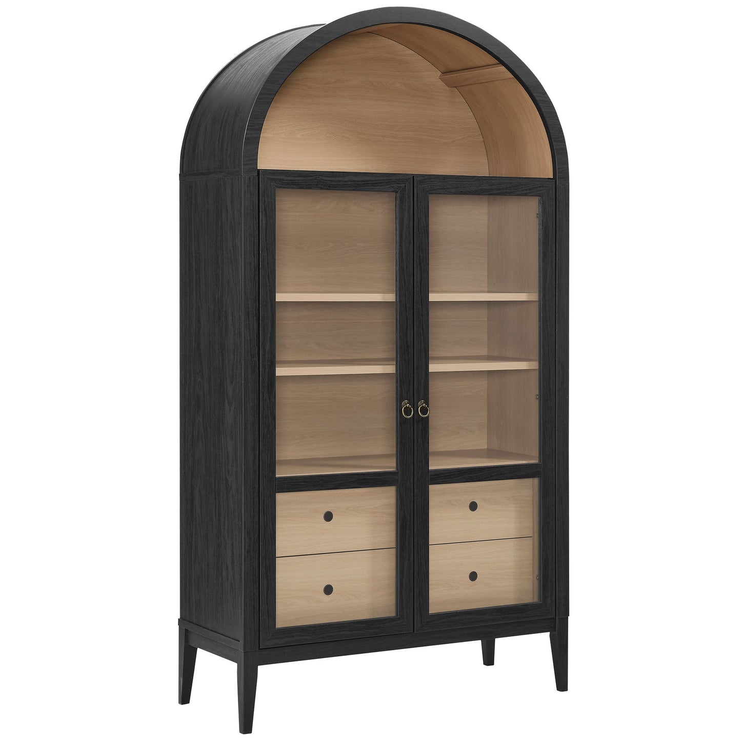 Nolan Wood Storage Cabinet with Arched Doors