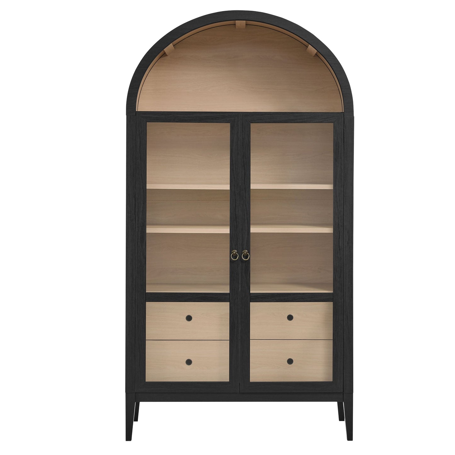 Nolan Wood Storage Cabinet with Arched Doors