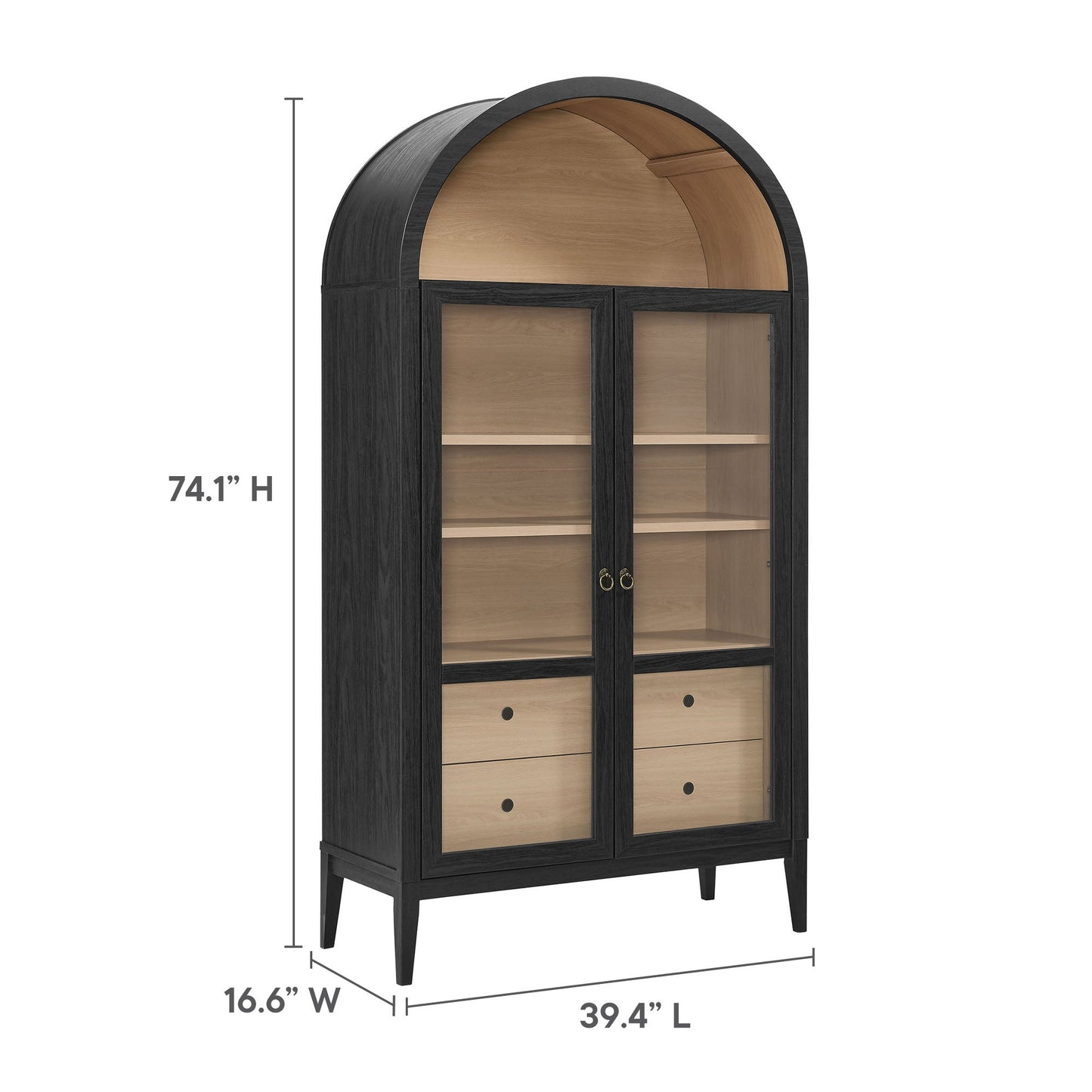 Nolan Wood Storage Cabinet with Arched Doors