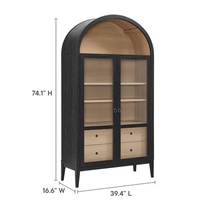 Nolan Wood Storage Cabinet with Arched Doors