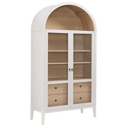 Nolan Wood Storage Cabinet with Arched Doors