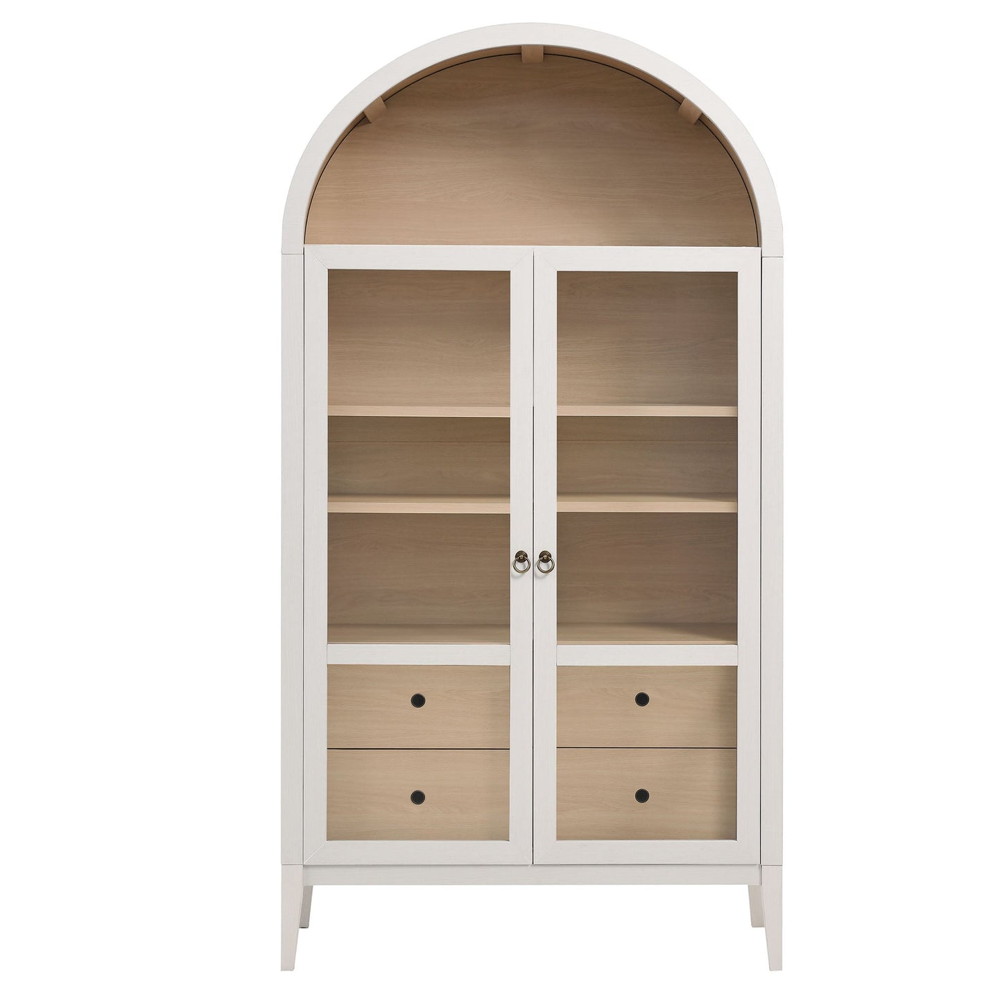 Nolan Wood Storage Cabinet with Arched Doors