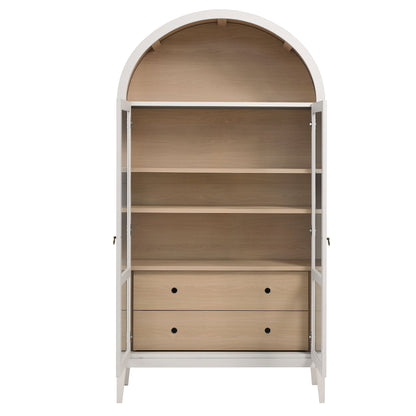 Nolan Wood Storage Cabinet with Arched Doors