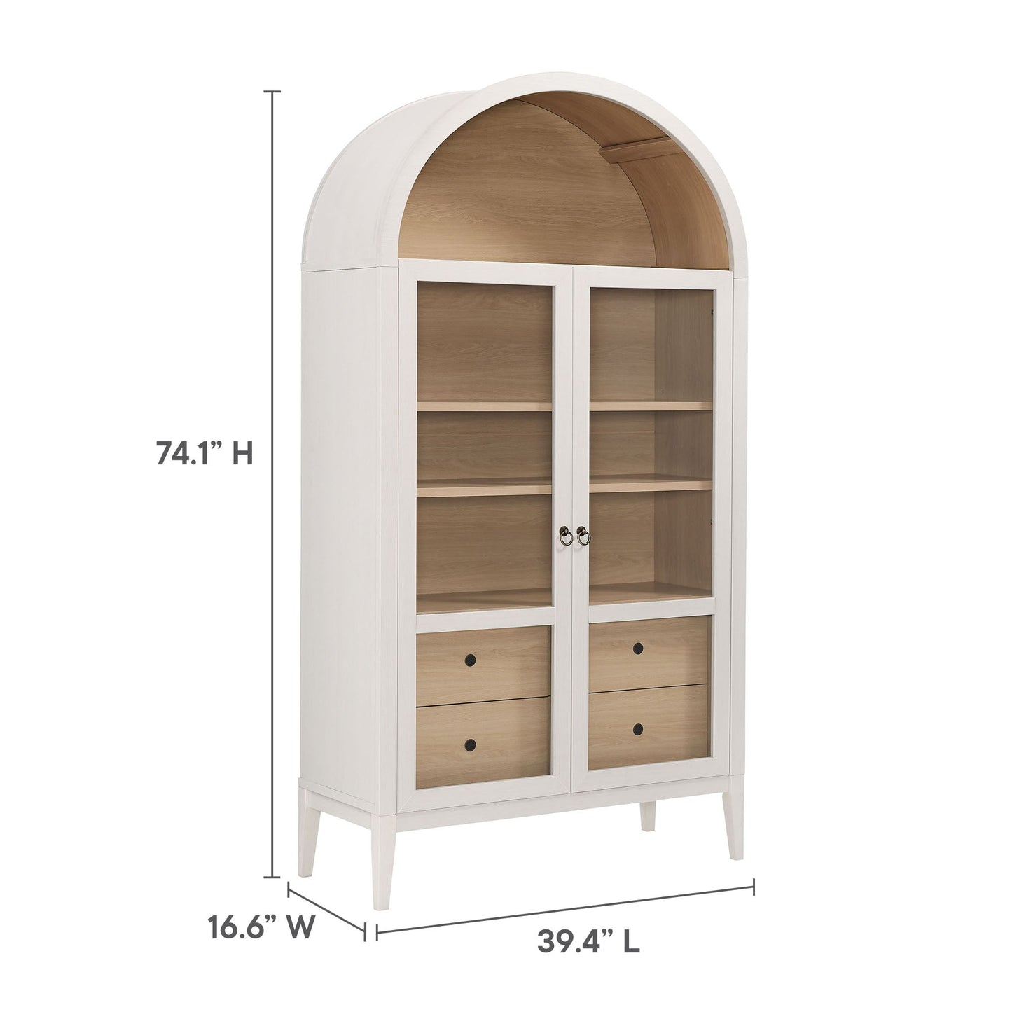 Nolan Wood Storage Cabinet with Arched Doors