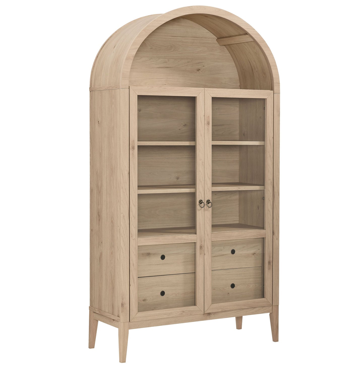 Nolan Wood Storage Cabinet with Arched Doors