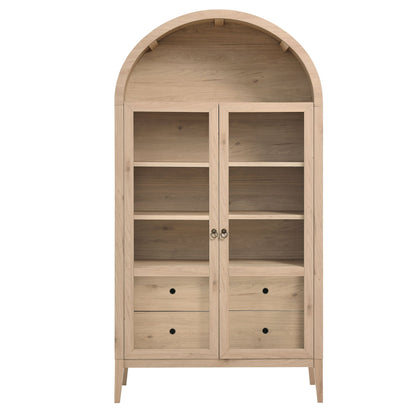 Nolan Wood Storage Cabinet with Arched Doors