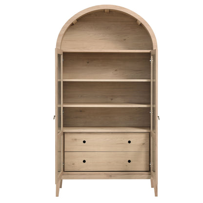 Nolan Wood Storage Cabinet with Arched Doors