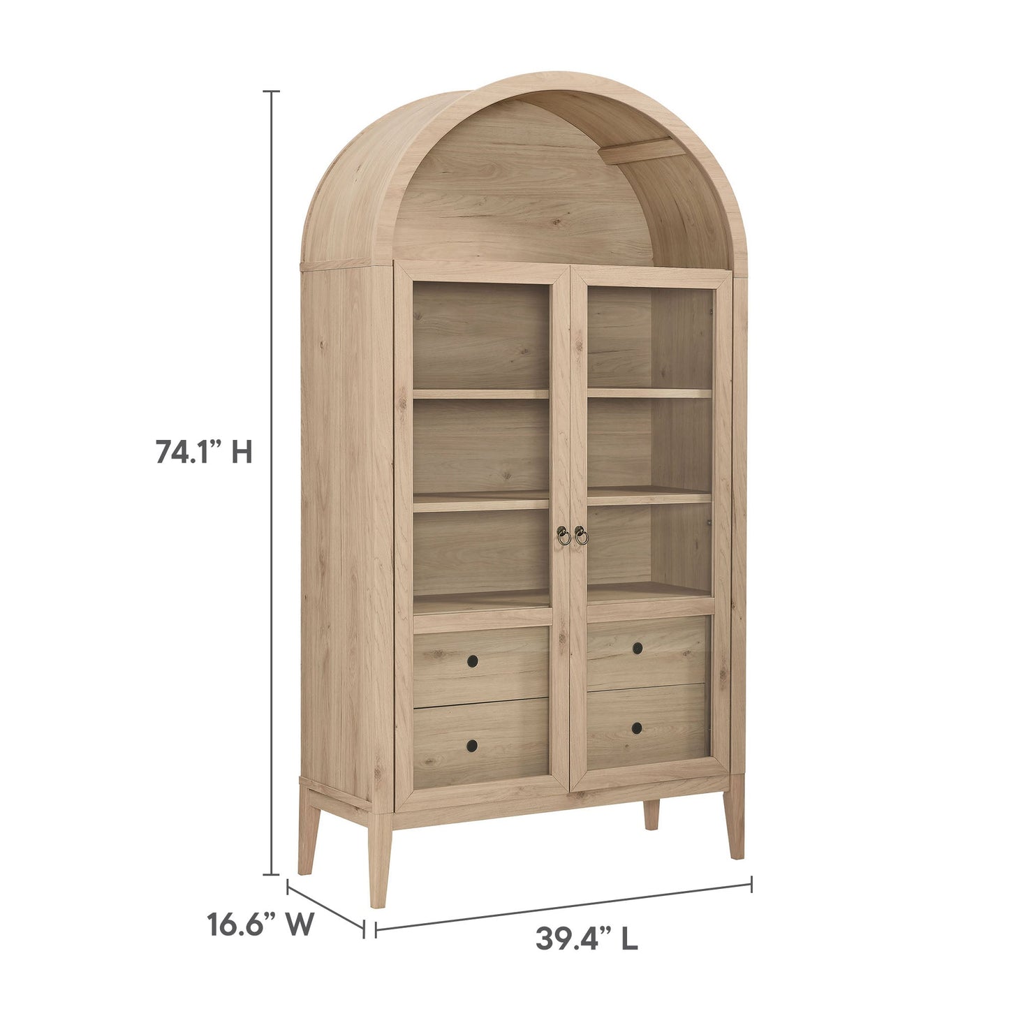Nolan Wood Storage Cabinet with Arched Doors