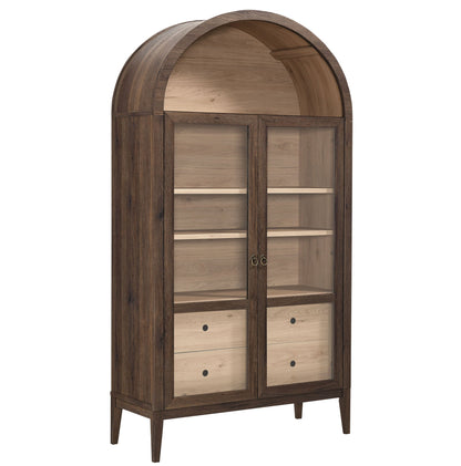 Nolan Wood Storage Cabinet with Arched Doors