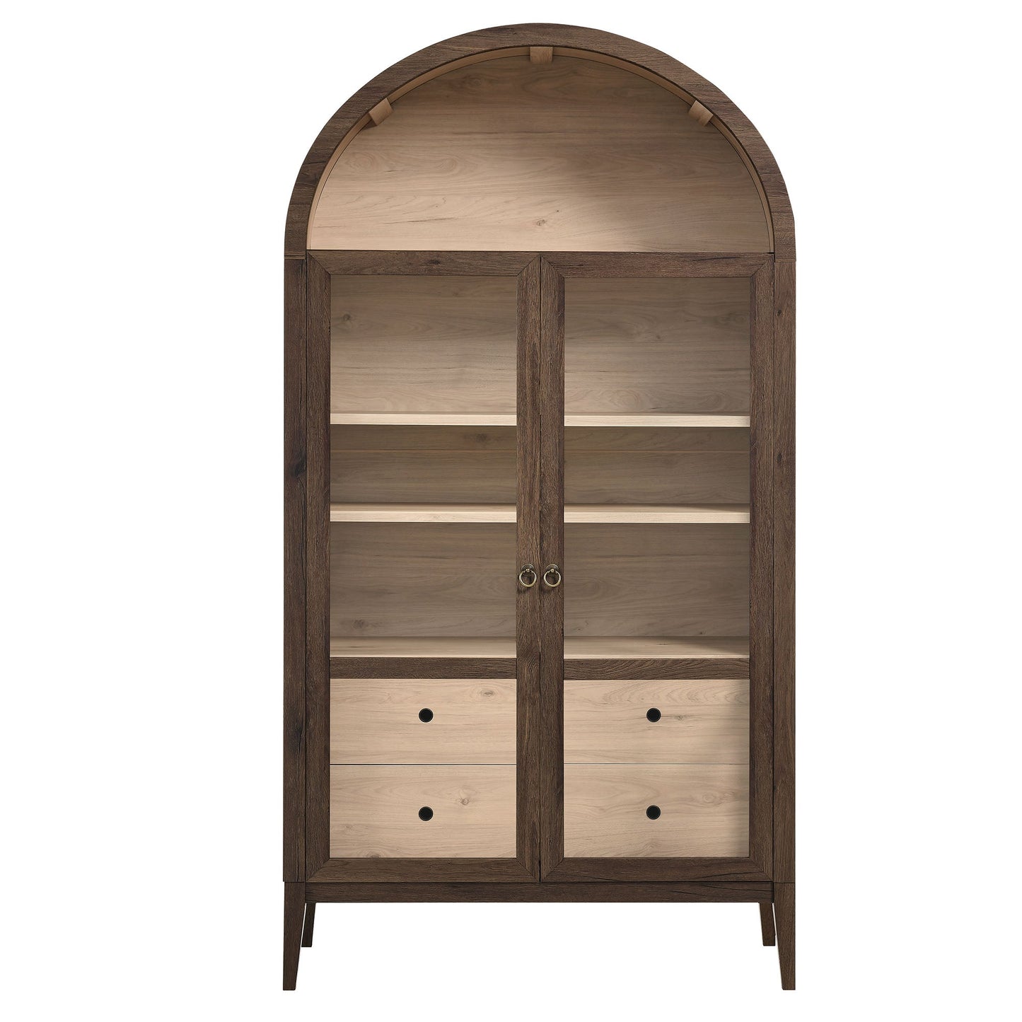 Nolan Wood Storage Cabinet with Arched Doors