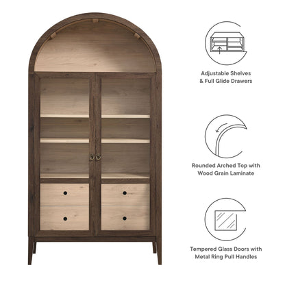 Nolan Wood Storage Cabinet with Arched Doors