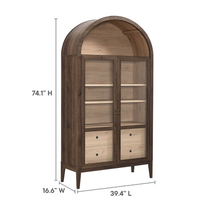Nolan Wood Storage Cabinet with Arched Doors