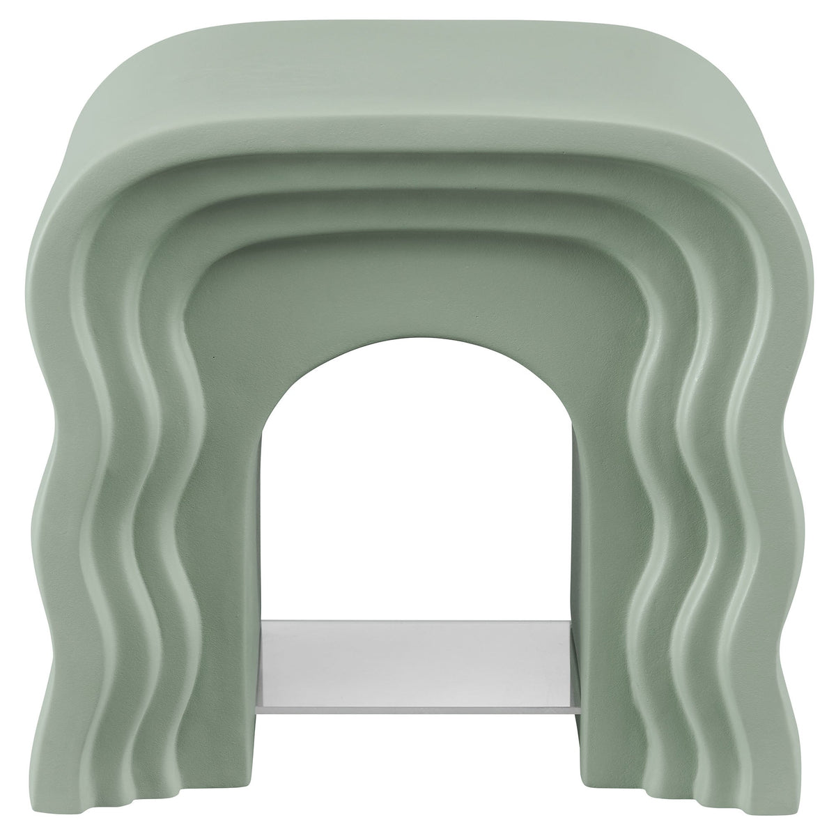 Jorin Squiggle Side Table by Modway, mint green sculptural nightstand with white shelf on Tampa Home & Garden Store