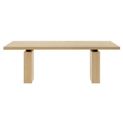 Piston 82in rectangular wood dining table natural oak finish with chunky square legs by Modway on Tampa Home & Garden Store