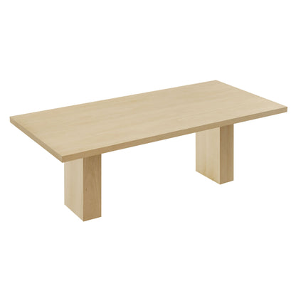 Piston 82-inch Rectangular Wood Dining Table by Modway, natural light finish with block legs on Tampa Home & Garden Store