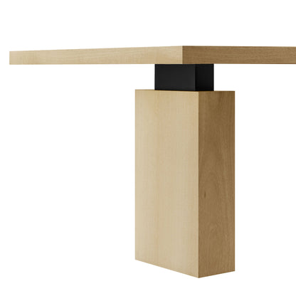 Piston 82in rectangular wood dining table by Modway with two-tone oak top and black pedestal base on Tampa Home & Garden Store