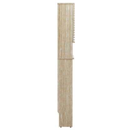 Render Over-the-Toilet faux travertine bathroom storage cabinet by Modway, tall slim unit on Tampa Home & Garden Store