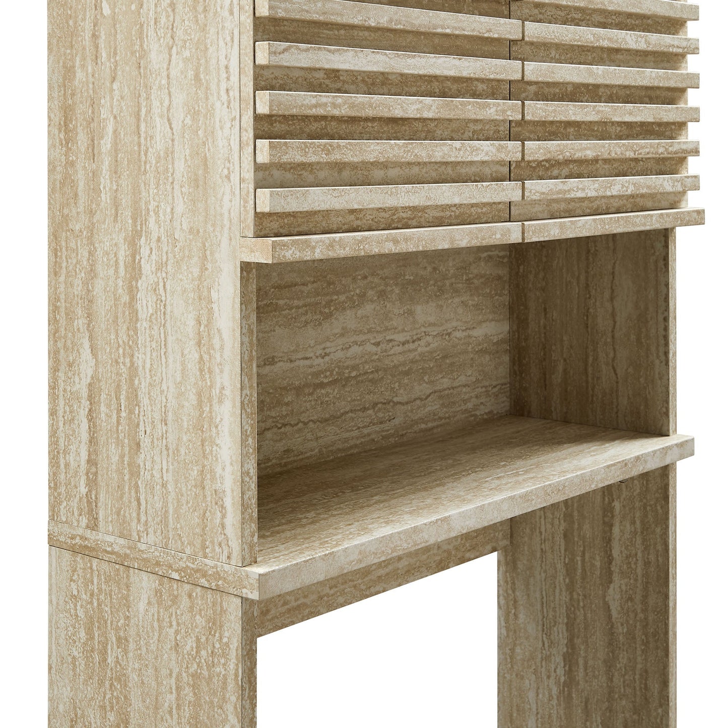 Over-the-Toilet faux travertine bathroom cabinet by Modway in beige finish on Tampa Home & Garden Store