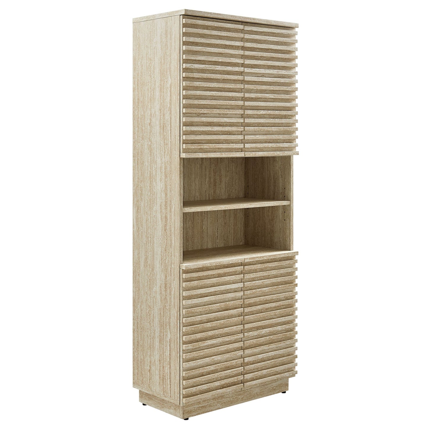 Modway Tall Faux Travertine Linen Storage Cabinet