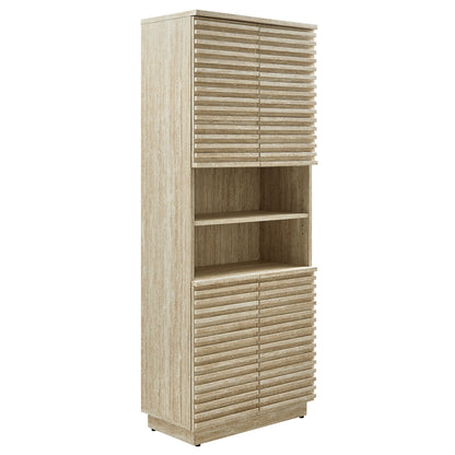 Modway Tall Faux Travertine Linen Storage Cabinet