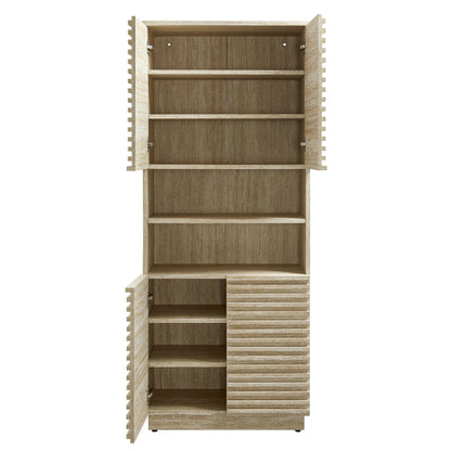 Modway Tall Faux Travertine Linen Storage Cabinet