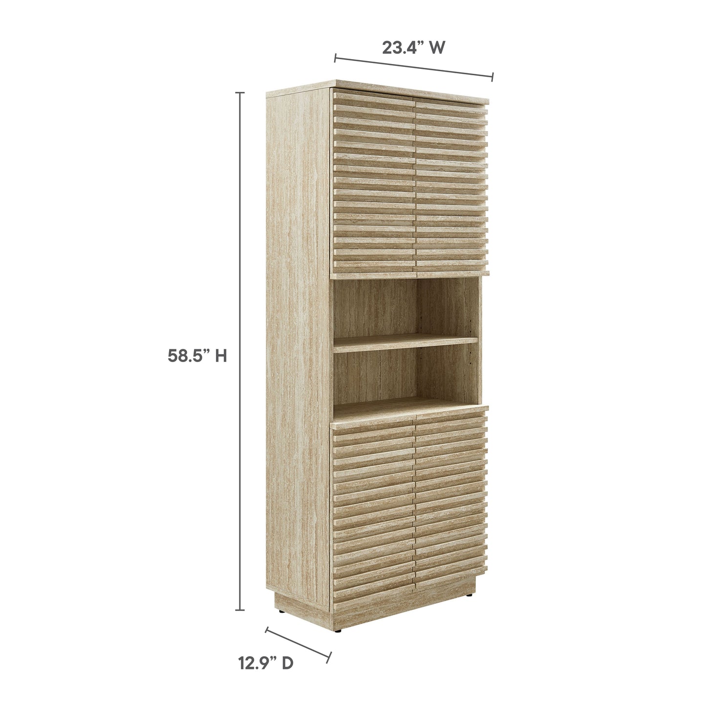 Modway Tall Faux Travertine Linen Storage Cabinet
