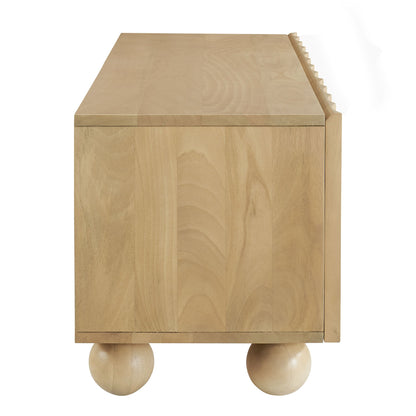 Sorren Scalloped Wood TV Stand by Modway, natural oak finish with scalloped edge and ball feet on Tampa Home & Garden Store