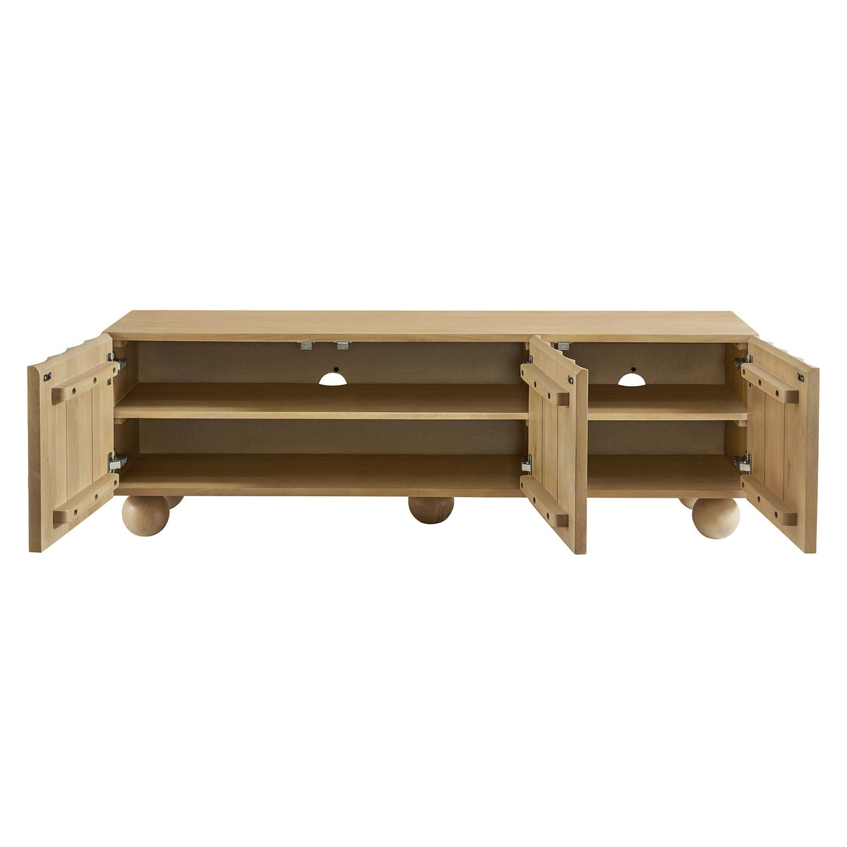 Sorren Scalloped Wood TV Stand by Modway in natural oak with open storage HouseOfZazla on Tampa Home & Garden Store