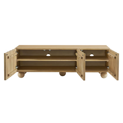 Sorren Scalloped Wood TV Stand by Modway in natural oak with open storage HouseOfZazla on Tampa Home & Garden Store