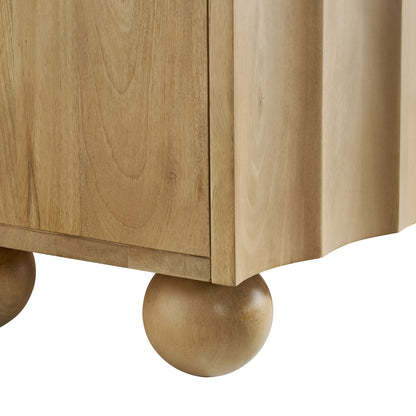 Sorren Scalloped Wood TV Stand by Modway, light oak finish with rounded ball feet on Tampa Home & Garden Store